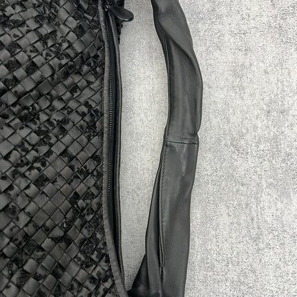 Bottega Veneta Veneta Hobo Maxi Black Leather and Velvet 52cm