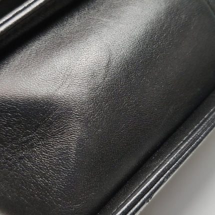 Chanel Le Boy Bag Small Camellia Black Lambskin Leather Gold Hardware