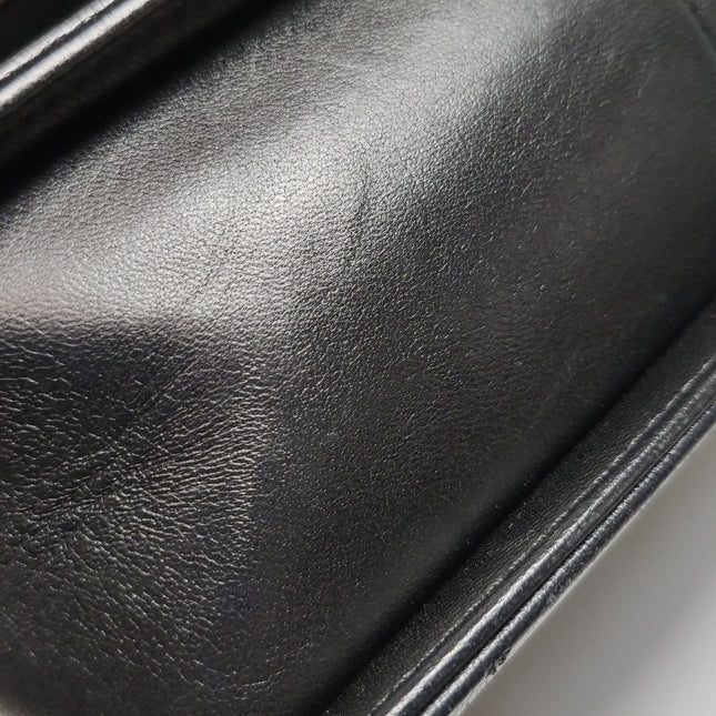 Chanel Le Boy Bag Small Camellia Black Lambskin Leather Gold Hardware