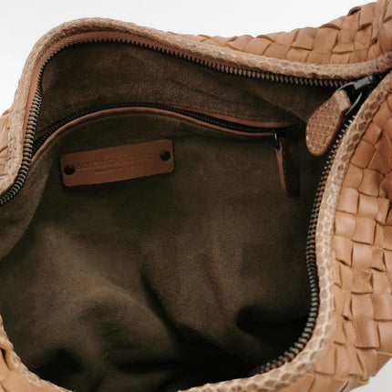 Bottega Veneta Hobo Bag Leather Beige Small 40cm Butterfly Cutout