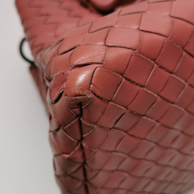 Bottega Veneta Roma Mini Bag Intrecciato Nappa Leather Pink 25cm