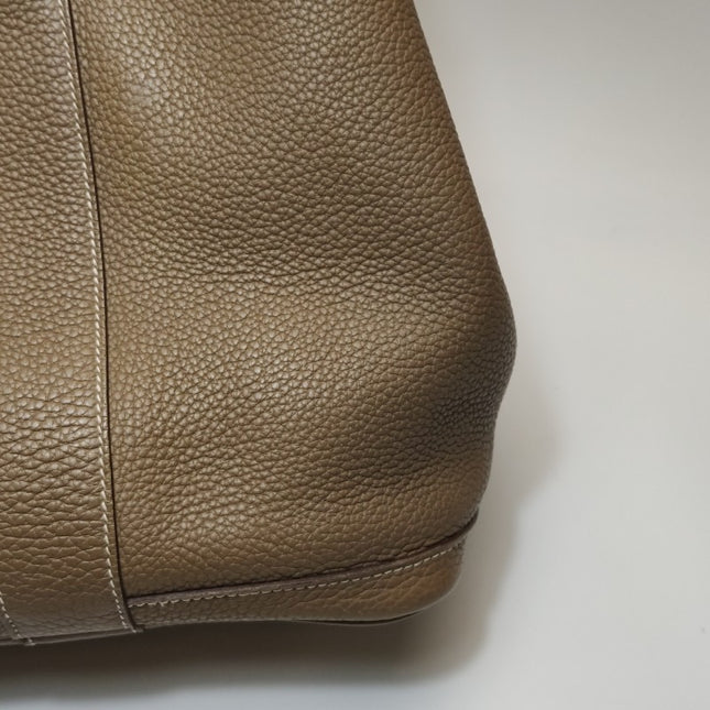 Hermes Garden Party 36 Etoupe Grey Calfskin Leather Handbag 2012