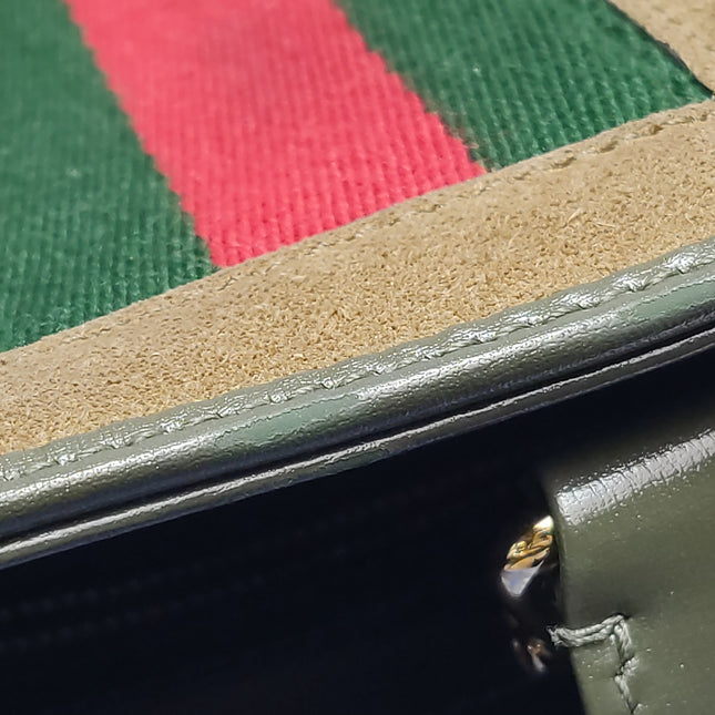 Gucci Jackie 1961 Small Olive Green Suede and Leather Bag