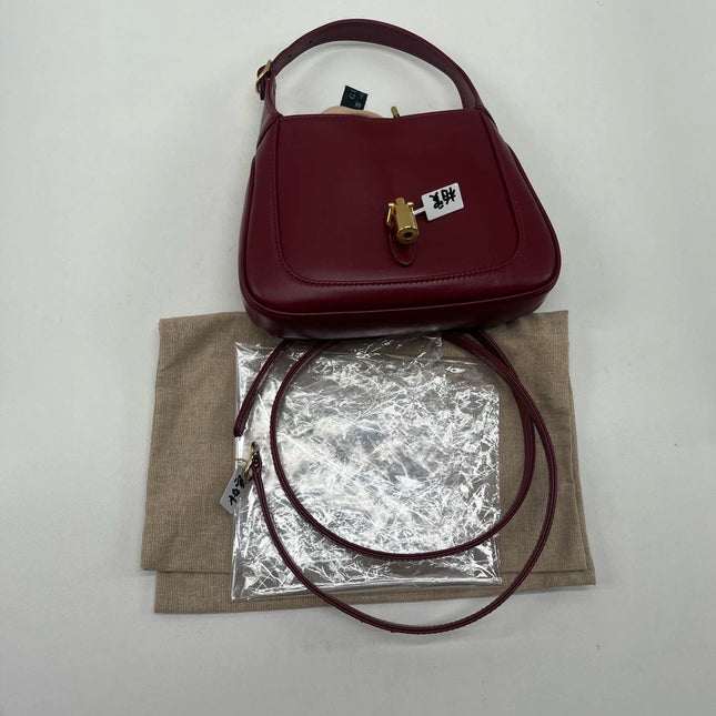 Gucci Jackie 1961 Mini Red Burgundy Leather Bag