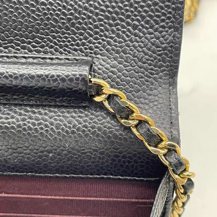 Chanel Wallet on Chain Classic Flap Black Caviar Leather Gold Hardware 2018-19