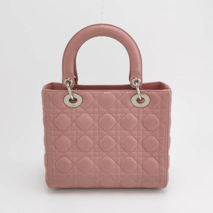 Lady Dior 2012 Medium Pink Cannage Leather Handbag