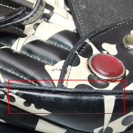 Dior Montaigne Chris 1947 Black Leather Cadillac Poker Print Bejeweled Shoulder Bag