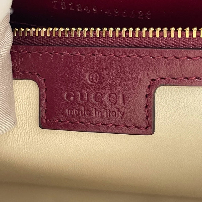 Sold Gucci Jackie 1961 Small Ancora Red Burgundy Leather Shoulder Bag Clasp S24 No Strap