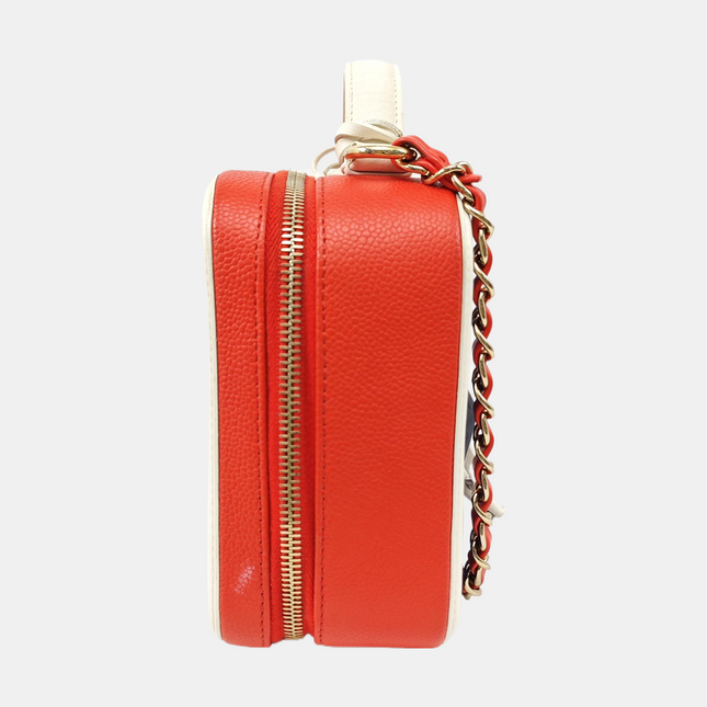 Chanel Filigree Medium Vanity Case Tricolor Caviar Leather, 2018-2019
