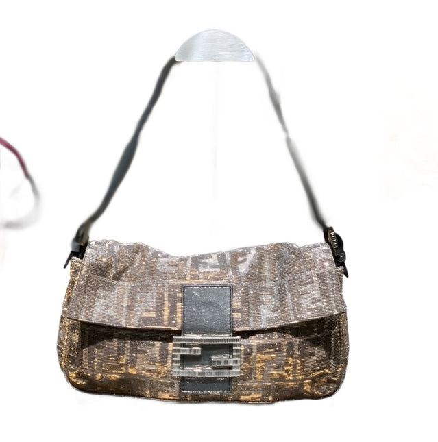 Sold Fendi Baguette Glitter Zucca Print Shoulder bag-Luxbags