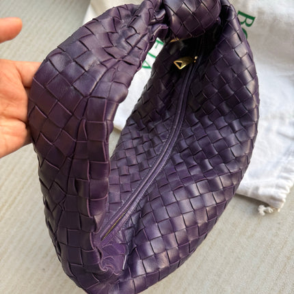 Bottega Veneta Jodie Small Purple Intrecciato Leather Gold Hardware