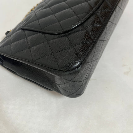 Chanel Classic Flap Medium Black Caviar Leather with 24k Gold Hardware, 2008