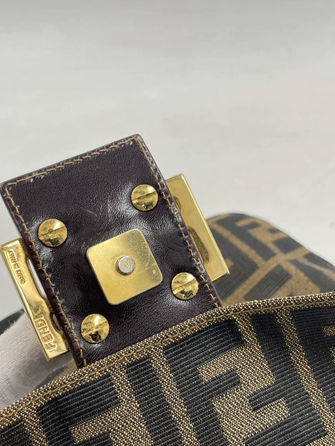 Sold Fendi Baguette Classic Zucca Print Monogram Gold-tone Hardware