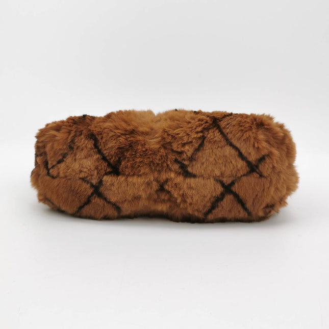 Sold Chanel 2002 Brown Lapan Rabbit Fur Vintage Flap Bag