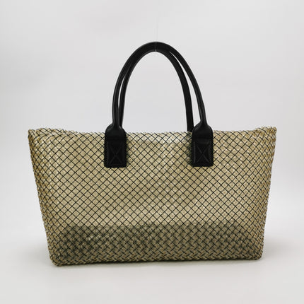 Bottega Veneta Cabat Large Intreccio Transparent Leather and PVC Tote Bag