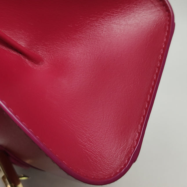 Delvaux Brilliant Mini Red Calfskin Leather Top Handle Crossbody Bag