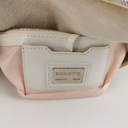 FENDI Baguette 1997 Zebra-Stripe Sequin White and Silver