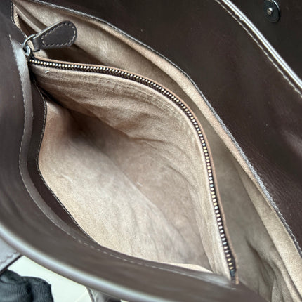 Bottega Veneta Roma Large Intrecciato Nappa Leather Dark Brown 35cm