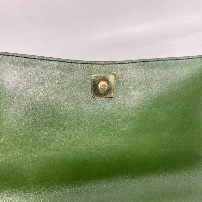 Sold Gucci Horsebit 1955 Green Crocodile Skin Shoulder Bag Large