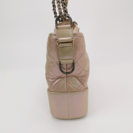Sold Chanel Gabrielle Hobo 2019 Iridescent Pink Leather Medium Crossbody Bag