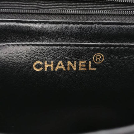 Chanel Vintage Top Handle Kelly Coco Handle Black Flap Bag lambskin leather 24k Gold Hardware