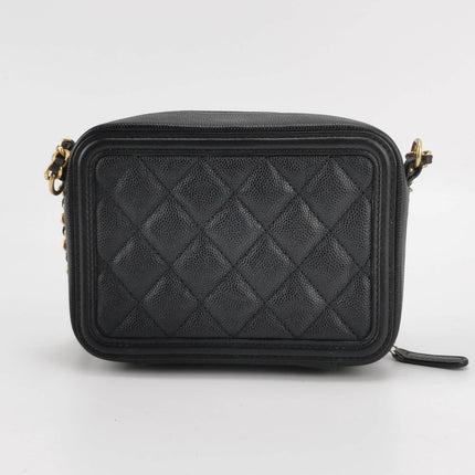 Sold Chanel Filigree Mini Vanity Case 2018 Black Caviar Leather Bag