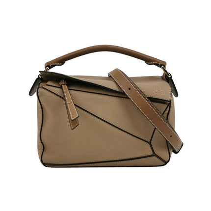 Loewe Puzzle Small Sand Beige Brown Strap Crossbody Bag