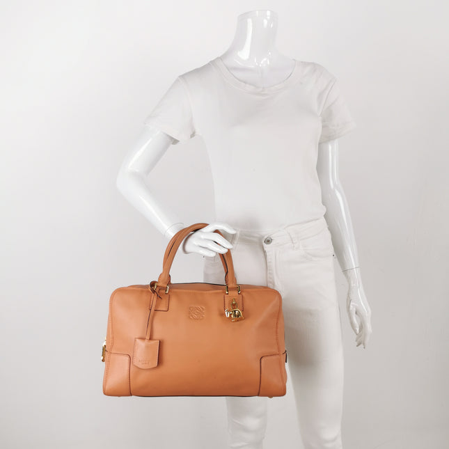 Loewe Amazona Medium 36 Light Coral Leather With Strap Goat Animal Lock