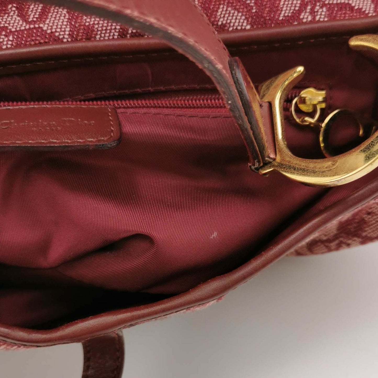 Dior Saddle Vintage Red Burgundy Oblique Shoulder bag