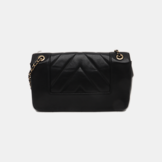 Chanel Single Flap Medium Chevron Black Quilted Lambskin Leather, 2017-2018