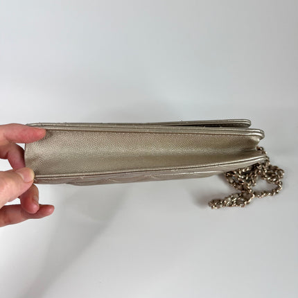 Sold Chanel Wallet On Chains WOC Timeless/ Classic Gold Caviar Leather