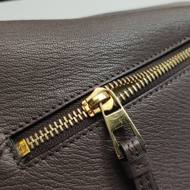 Loewe Puzzle Small Leather Dark Chocolate Brown Crossbody Bag New Design