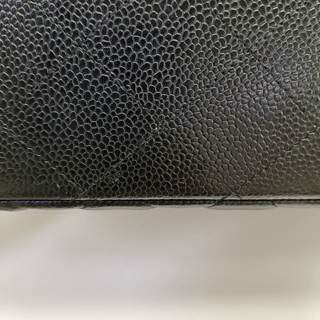 Chanel Classic Flap Jumbo 2012 Black Caviar Leather Double Flap Gold Hardware