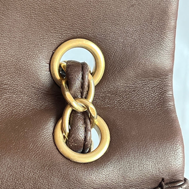 Chanel Classic Flap Maxi Chocolate Brown Lambskin Leather Single Flap Gold Hardware