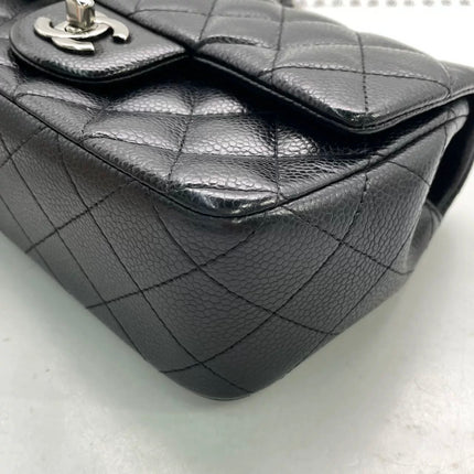 Chanel Classic Flap Mini Black Caviar Silver Hardware 2015-2016