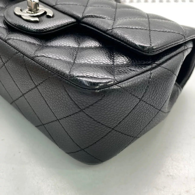 Chanel Classic Flap Mini Black Caviar Silver Hardware 2015-2016