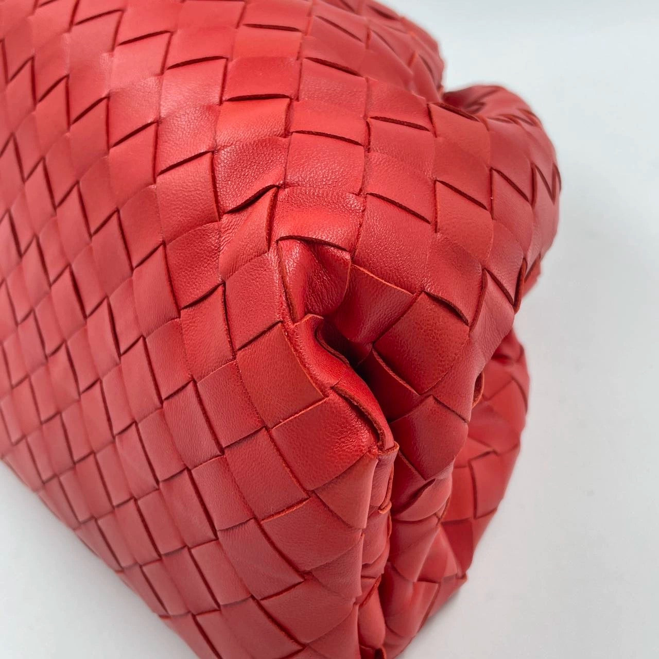 Sold Bottega Veneta Pouch Large Intrecciato Leather Clutch Red