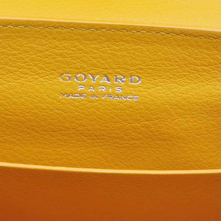 Goyard Saigon Mini Yellow Canvas and Leather Wooden Top Handle Crossbody Bag