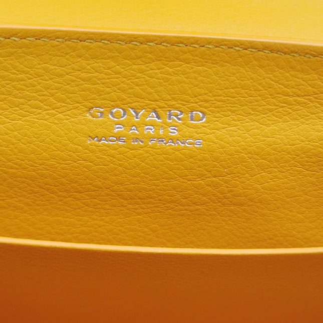 Goyard Saigon Mini Yellow Canvas and Leather Wooden Top Handle Crossbody Bag