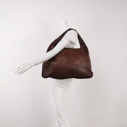 Bottega Veneta Veneta Hobo Maxi Dark Brown Calfskin Leather 52cm