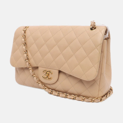 Sold Chanel Classic Flap Jumbo 2010 Beige Caviar Leather Doublr Flap Gold Hardware