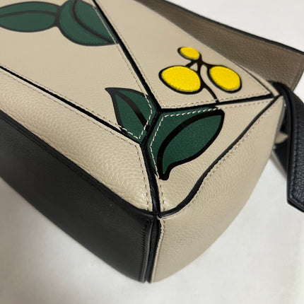 Loewe Puzzle Small Beige Herbarium Holiday Collection Calfskin Leather Crossbody Bag