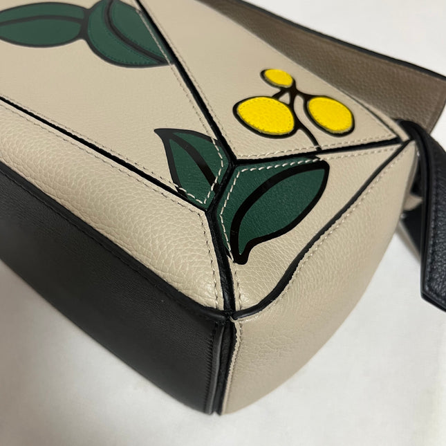 Loewe Puzzle Small Beige Herbarium Holiday Collection Calfskin Leather Crossbody Bag