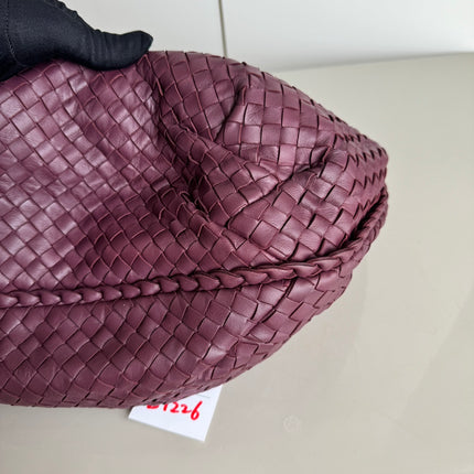 Sold Bottega Veneta Belly Hobo Intrecciato Burgundy Large 50cm
