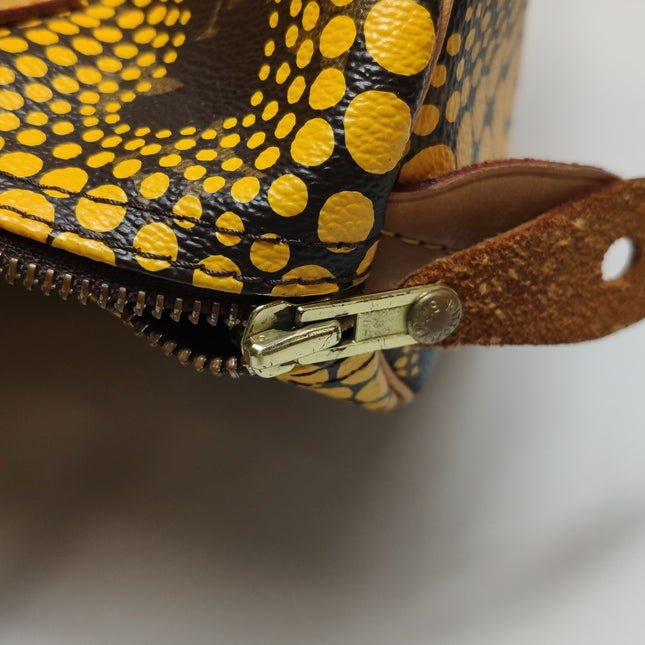 Louis Vuitton Kusama Town Speedy 30 Yellow Top Handle Bag