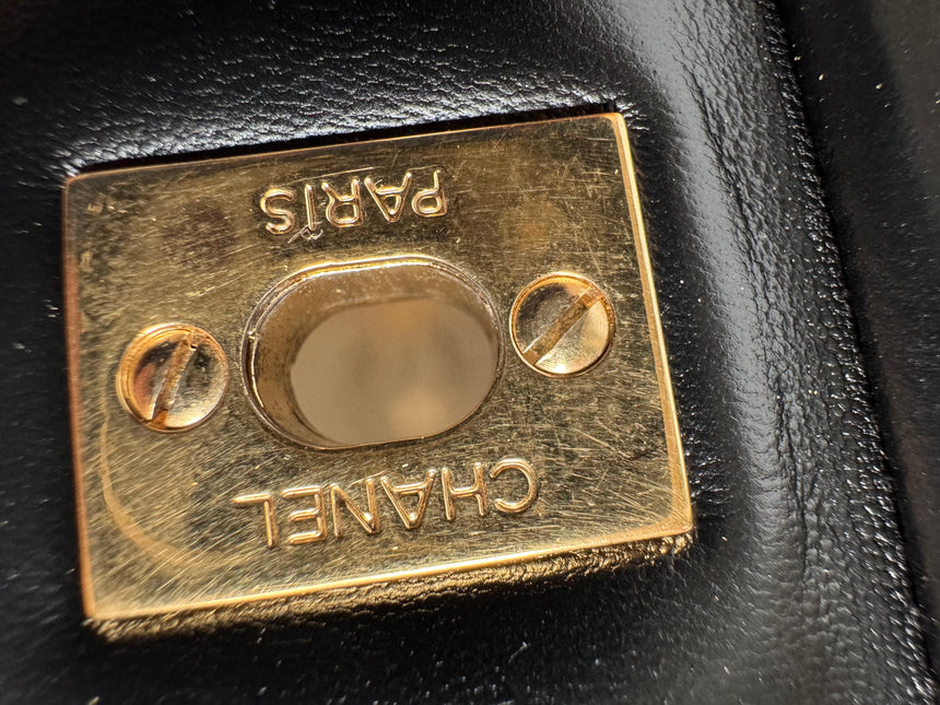 Chanel Classic Flap Jumbo Black Lambskin Leather Single Flap Gold Hardware 2009-2010