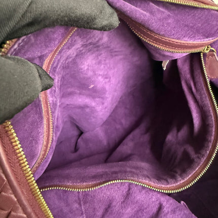 Bottega Veneta Maxi Convertible Tote Bag Wine Burgundy Leather Gold Hardware 50cm