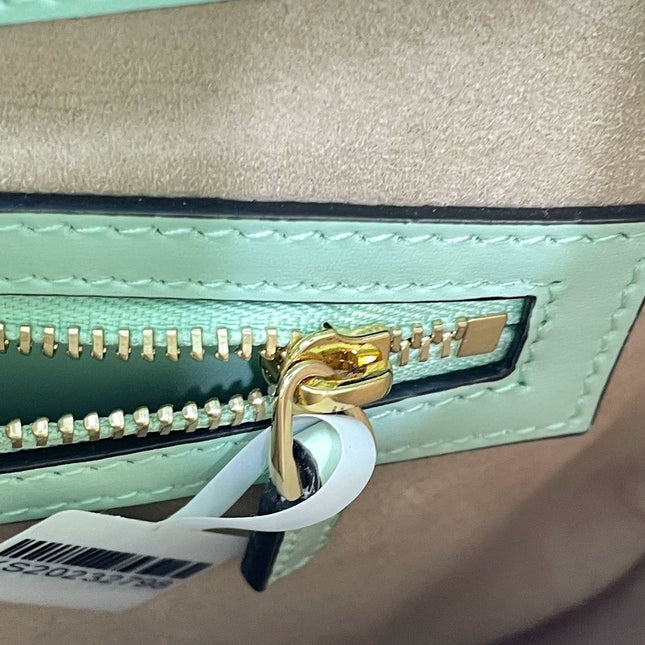 Gucci Jackie 1961 Light Green Leather Bag Small with Adjustable Strap