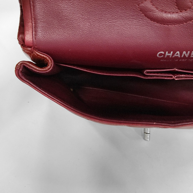 Chanel Classic Flap Medium Burgundy Patent Leather Silver HW, 2010-2011