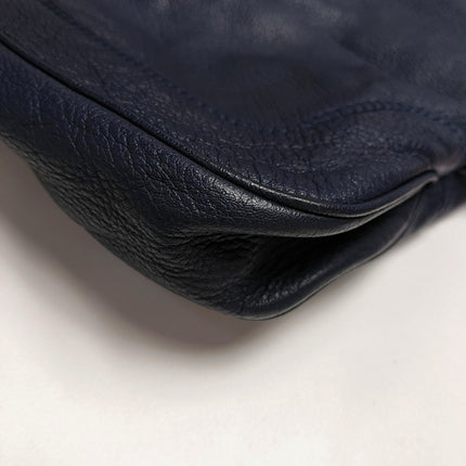 Gucci Jackie Soft Large Navy Leather Shoulder Bag With Strap